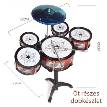 5 részes gyerek dobkészlet, modell 985, zenei játék