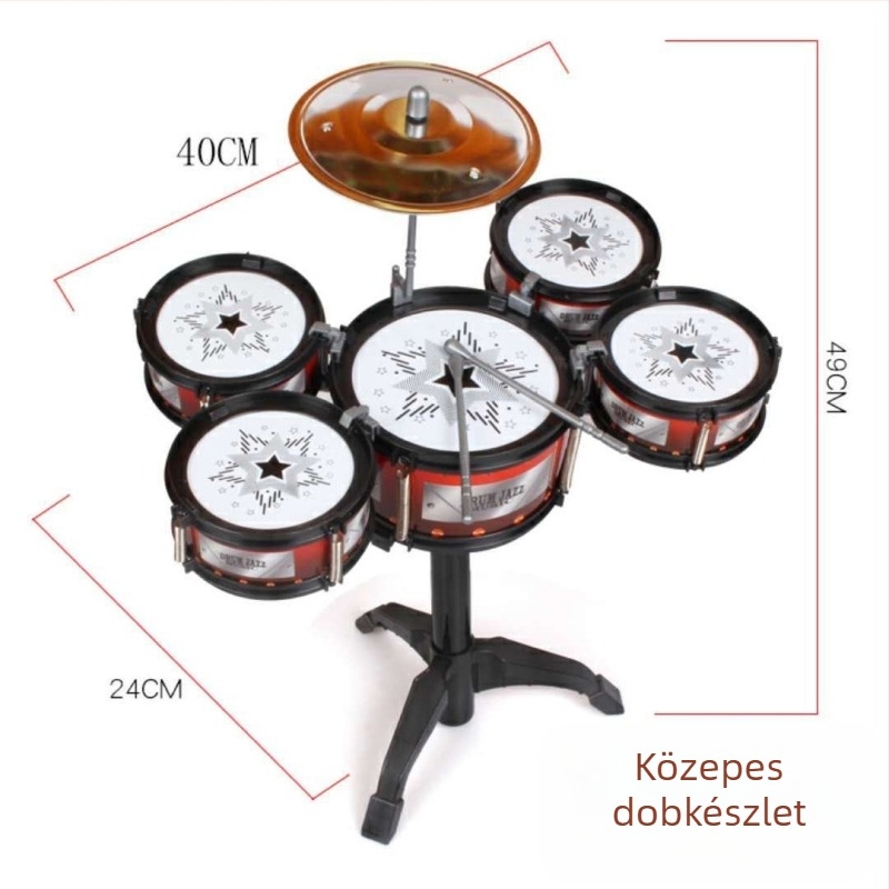 5 részes gyerek dobkészlet, modell 985, zenei játék