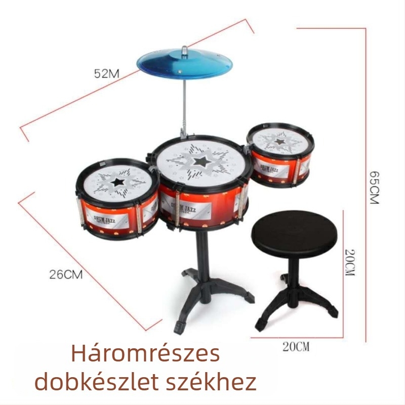 5 részes gyerek dobkészlet, modell 985, zenei játék