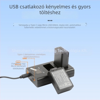 RINGTEAM DL-FW50 USB kétoldalas töltő NP-FW50 akkumulátorokhoz, kompatibil Sony A7M2, A7S II és A6500