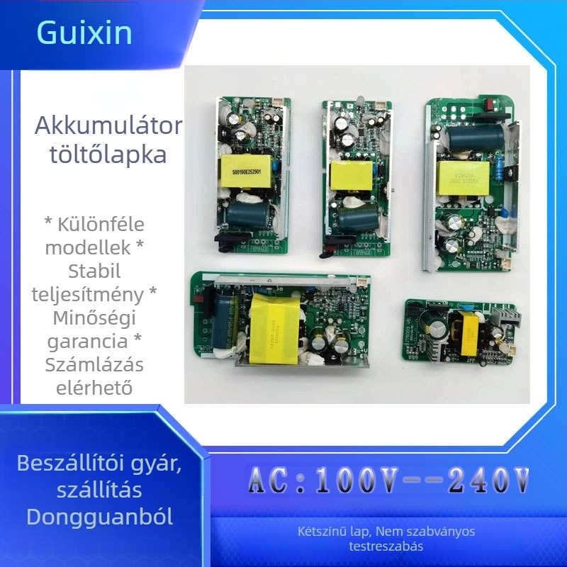 LiFePO4 és ólomakkumulátorokhoz való PCB töltő, 24W, bemenet 100-240V AC, kimenet 4.2V 3A, CE/FCC/RoHS