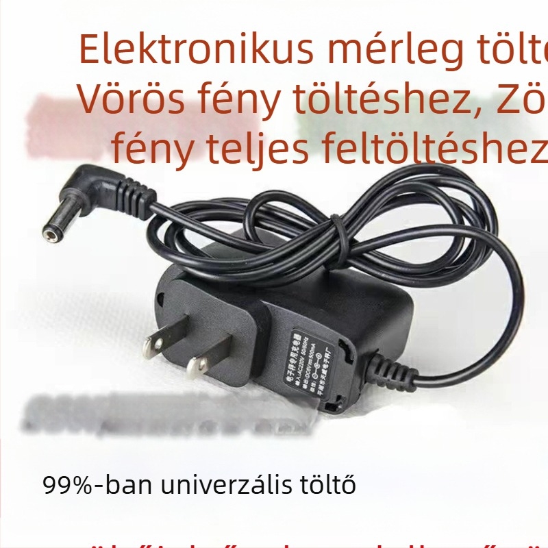 Elektronikus mérleg töltő, kerek dugasz, 4–6V, univerzális, Li-ion akkumulátorhoz