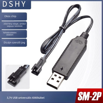 DSHY 3.7V SM-2P Akkumulátor Töltőkábel intelligens IC védelemmel, bemenet DC 5V, kimenet 4.2V 1A