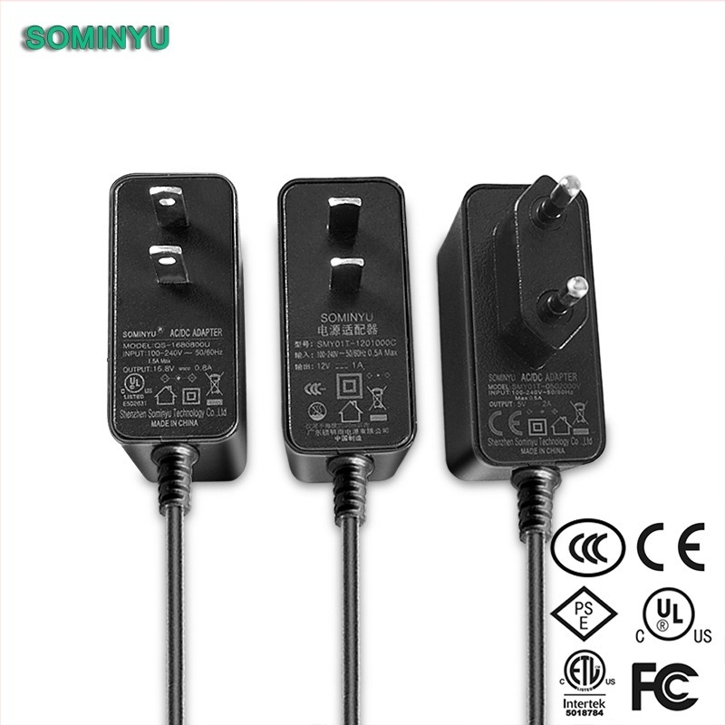 SMY01T sorozatú akkumulátortöltő, UL-certifikált, bemenet AC100-240V, kimenet DC 8.4V 1A