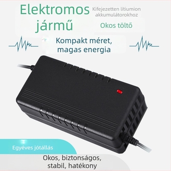 Villanyjármű lítiumakkumulátor töltő – LD-001, Radium Wind; bemenet 100-240V AC, kimenet 54.6V 3A DC, FCC tanúsított