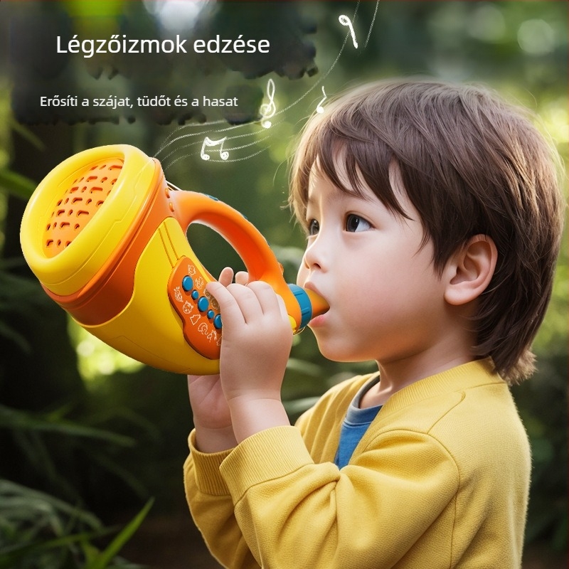 Műanyag állathívó síp játék több hanghatással, légzési edzésre; interaktív játék 4–6 éveseknek.