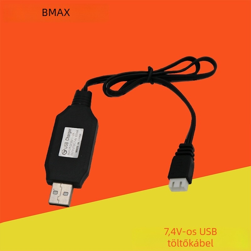 7.4V-os 3-pontos balanszos töltő USB töltőkábel RC modell repülőhöz/ RC autóhoz, 2S Li akkumulátor, kimenet 800 mA