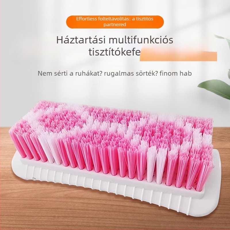 Hosszú fogantyújú tisztítóecset, kemény sörtékkel, vastagított műanyag testtel, többfunkciós ruhák és cipők tisztítására