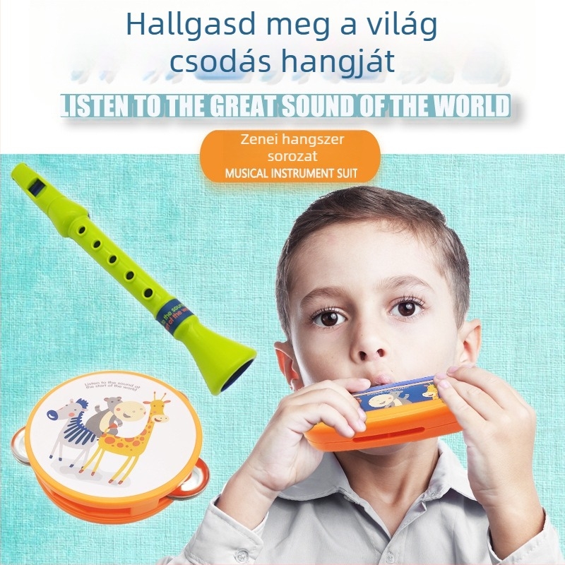 Műanyag gyerekeknek készült ukulele és mini gitárkészlet, gitár/basszus játék, 4–6 éveseknek, blisteres csomagolás, Xinya márka, 3C tanúsítvány