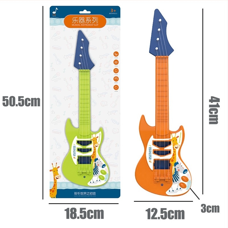 Műanyag gyerekeknek készült ukulele és mini gitárkészlet, gitár/basszus játék, 4–6 éveseknek, blisteres csomagolás, Xinya márka, 3C tanúsítvány