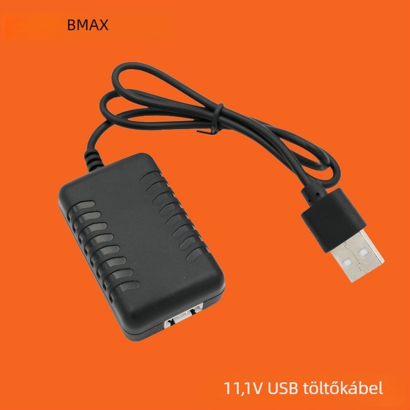 BMAX USB Töltőkábel LiPo 11.1V-hoz, 3S Egyensúlyozó Töltés, 2A Kimenet, 5V Bemenet