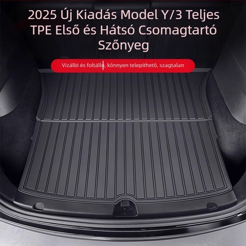 Tesla Model 3/Y első és hátsó csomagtartó szőnyeg – TPE, járműspecifikus, logó nélküli