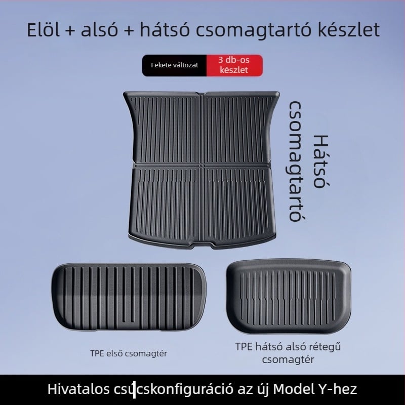 Tesla Model 3/Y első és hátsó csomagtartó szőnyeg – TPE, járműspecifikus, logó nélküli