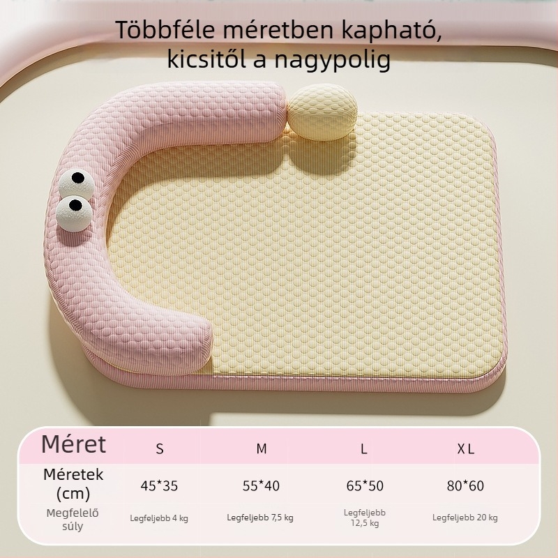 Kis testű kutyák számára hűsítő Ice-Silk fekhely – minden évszakra, levehető és mosható