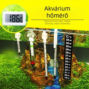 Öntapadós hőmérő akváriumhoz és teknős akváriumhoz, nagy pontosságú üveg