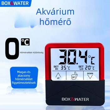 Akváriumi hőmérő nagy pontosságú kijelzővel, elektronikus vízhőmérő az akváriumhoz