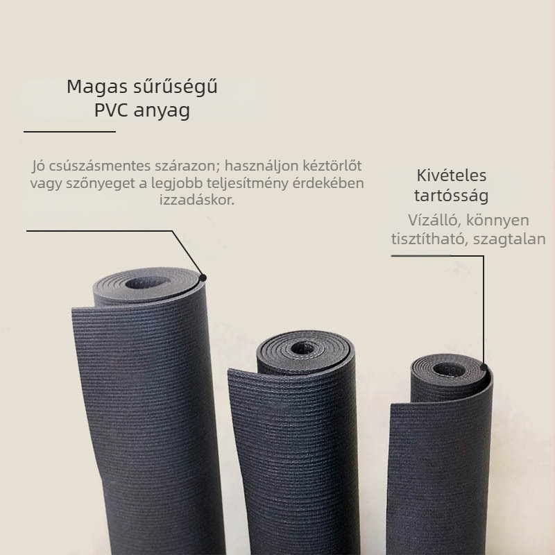 Fette PVC jóga matrac, 6 mm, 3000 g, egyszínű felület