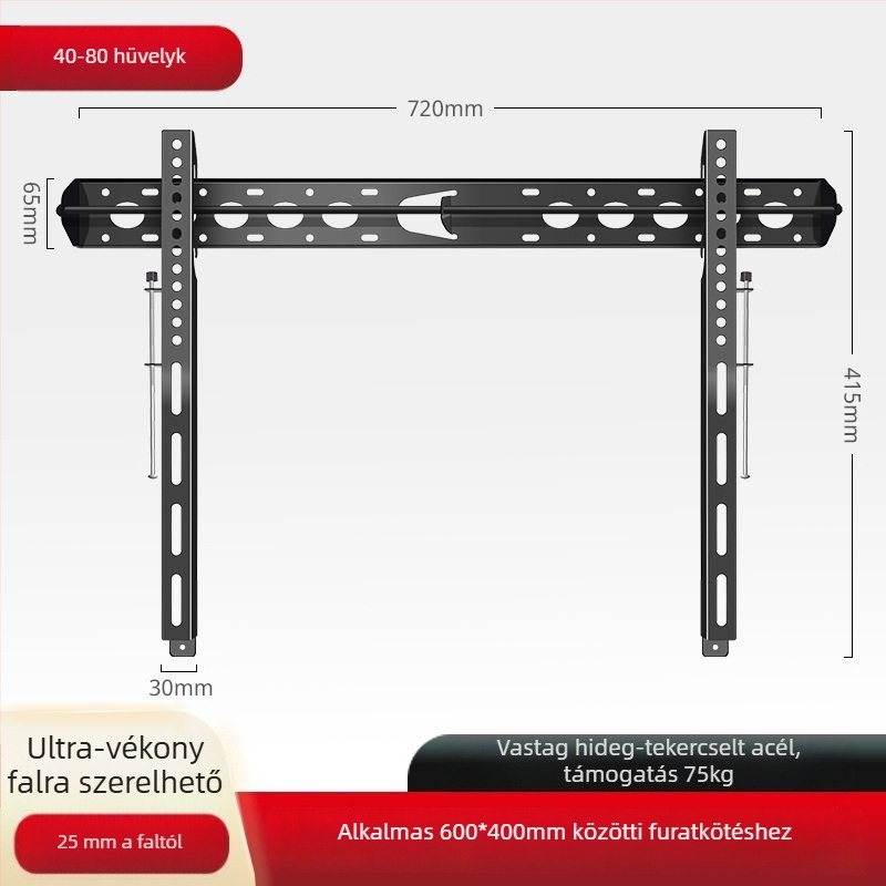 TV falikonzol, modell 604, állítható, max. 15 kg, vasból készült tartó