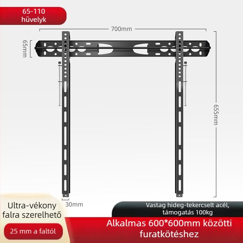TV falikonzol, modell 604, állítható, max. 15 kg, vasból készült tartó