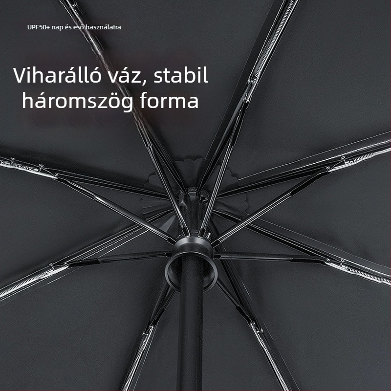 Gyerekeknek készült összecsukható esernyő automata nyitással, 8 bordás váz, UV védelem UPF 50+, sugár 48–53 cm