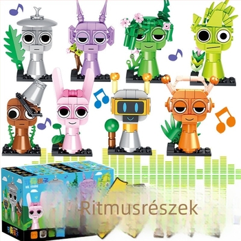 ABS műanyag építőblokkok készlete ritmikus sakkfigurákkal és minifigurákkal, zenei doboz és kotta játék, 200–400 darab, 0,6 kg, 15–35 év közötti korosztály számára, márka Lw