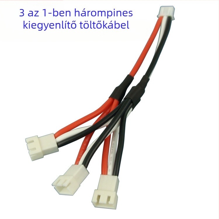 7.4V akkumulátor töltő | 1→3 adapter, 3-pontos egyensúlykábel, Li-akkuhoz, BMAX, CE tanúsított