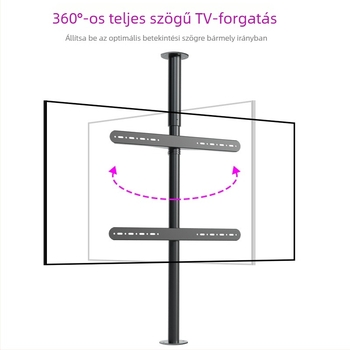 Padlóra álló tévé állvány 360°-os forgással, fúrás nélkül