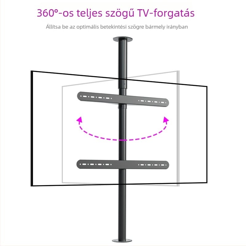 Padlóra álló tévé állvány 360°-os forgással, fúrás nélkül