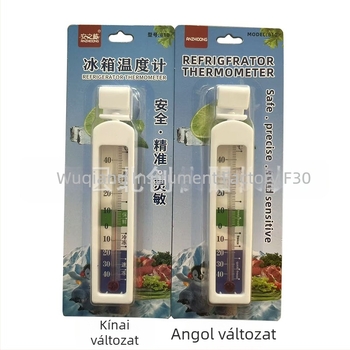 810-es típusú hűtőmérő, üveghőmérő, kampóval, négyszögletes alak