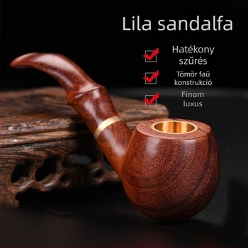 Pipa mahagóni fából, görbült, klasszikus stílus, szűrővel, ajándék időseknek