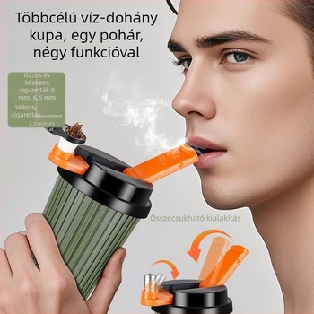 Hordozható 4 az 1-ben szűrő pohár kávéhoz, vízipipához, pipához és cigaretta tartóhoz