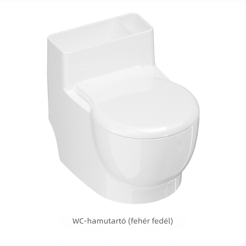 Fali WC-hamutartó fedéllel, ABS testtel és belső rozsdamentes acél béléssel, tároló funkcióval, könnyed luxus stílus