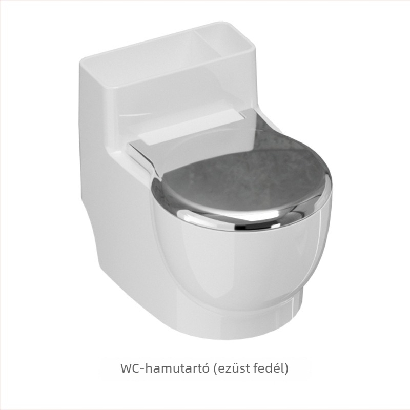 Fali WC-hamutartó fedéllel, ABS testtel és belső rozsdamentes acél béléssel, tároló funkcióval, könnyed luxus stílus