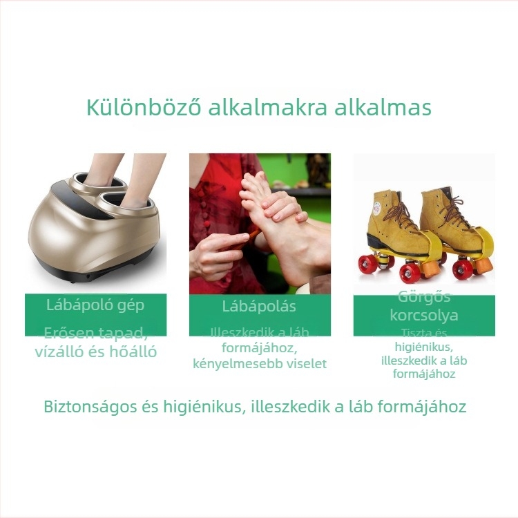Egyszer használatos átlátszó lábvédők, műanyag PE-ből, lábmasszírozó készülékekhez, csúszásmentes és szennyeződés elleni izoláció