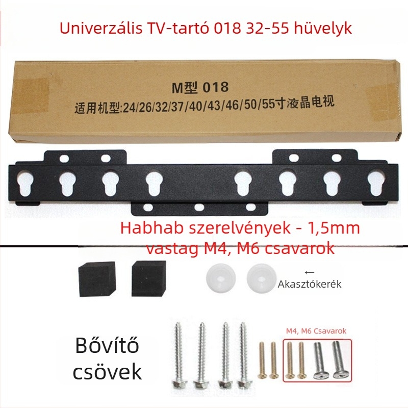 TV falra szerelhető konzol 018 – vasból készült, terhelhetőség több mint 15 kg, mechanikus vezérlés