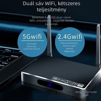 Android TV Box 4K kimenettel, Bluetooth és kettős sávos Wi-Fi, 128 MB RAM