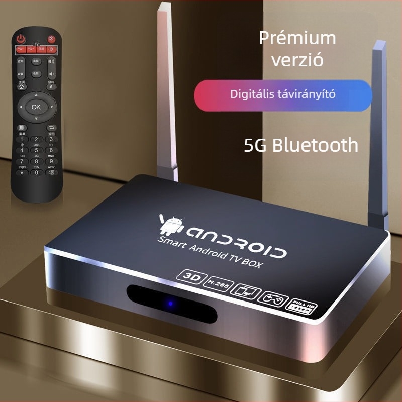 Android TV Box 4K kimenettel, Bluetooth és kettős sávos Wi-Fi, 128 MB RAM