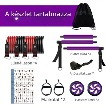 Pilates rúd feszítésre: latex anyagú, feszítő kötél, férfiak és nők számára