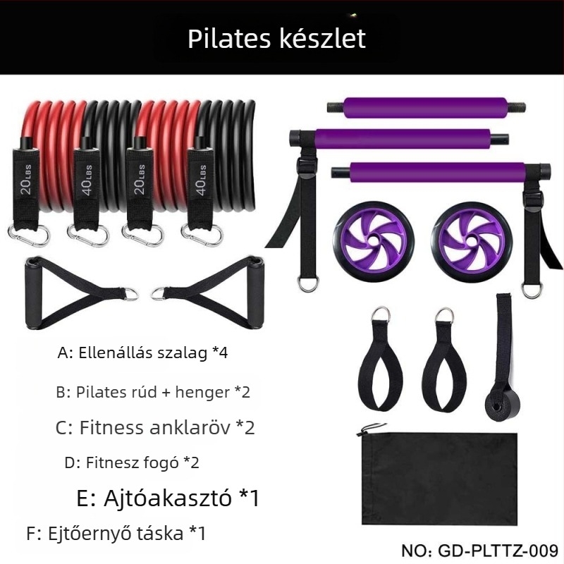 Pilates rúd feszítésre: latex anyagú, feszítő kötél, férfiak és nők számára