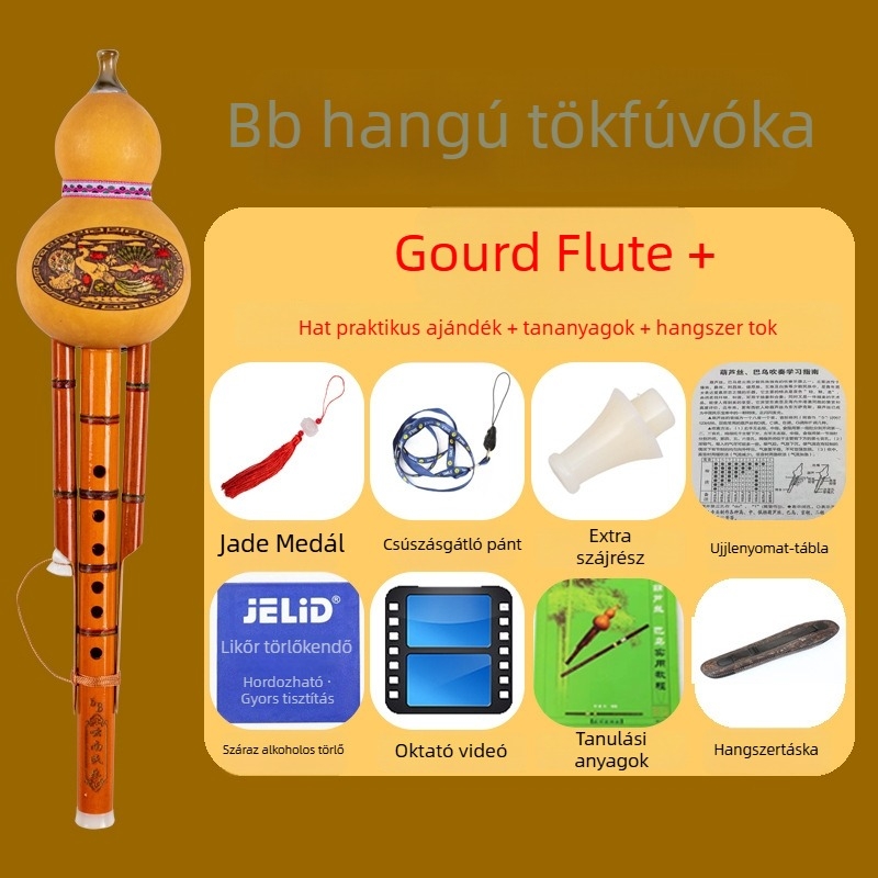 Hulusi zenei hangszer (víz bambusz; C- és B♭ kulcs; alkalmas zenei hangszerekhez)