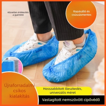 Egyszer használatos cipővédő belső használatra, nem szövött anyagból, vastított, légáteresztő, kopásálló, porvédő
