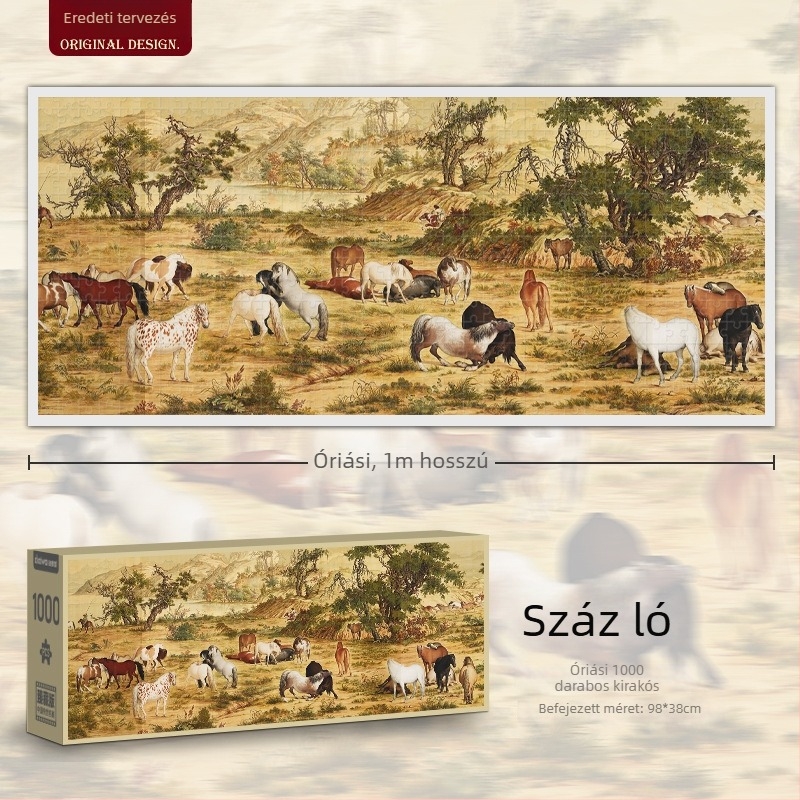 1000 darabos sík puzzle – táj folyók és hegyek; papír alapú; DIY; színes dobozos csomagolás; 15–35 éveseknek.