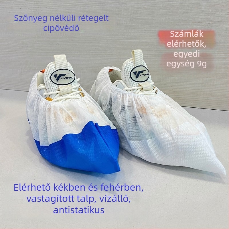 Egyszer használatos cipővédők – extra vastag nem szövött anyagból, vízálló, kopásálló, lélegző, csúszásmentes