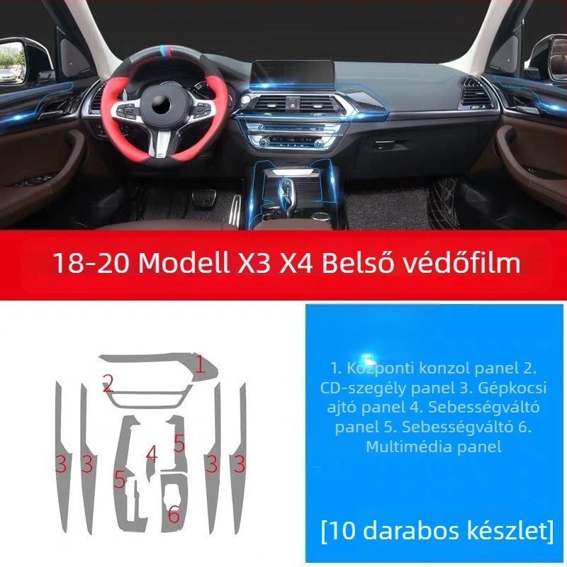 Belső középkonzol védőfilm | TPU | modell aa123 | testreszabás elérhető