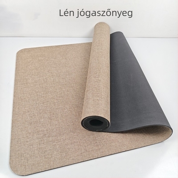 Lenvászon és természetes gumi jóga matrac, 3 kg, 5 mm, minta: ember, alkalmas futáshoz, edzéshez és tánchoz