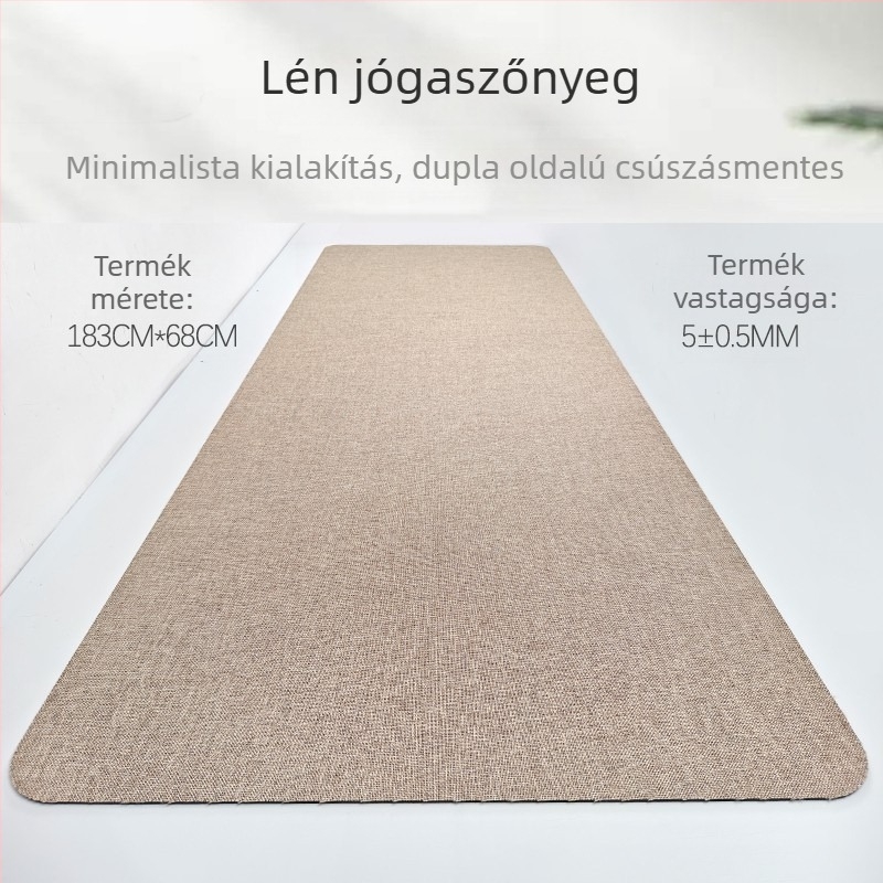 Lenvászon és természetes gumi jóga matrac, 3 kg, 5 mm, minta: ember, alkalmas futáshoz, edzéshez és tánchoz
