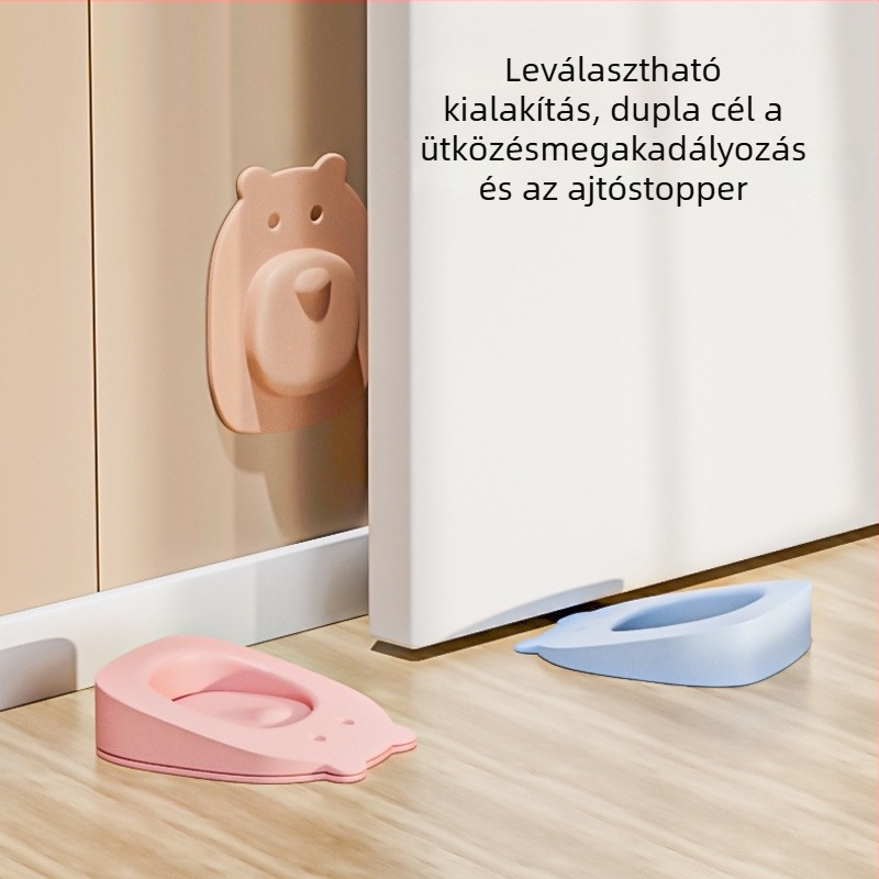 Rajzfilm ajtóstop, falra szerelve, PVC anyag, kézi működtetés, modern minimalista stílus