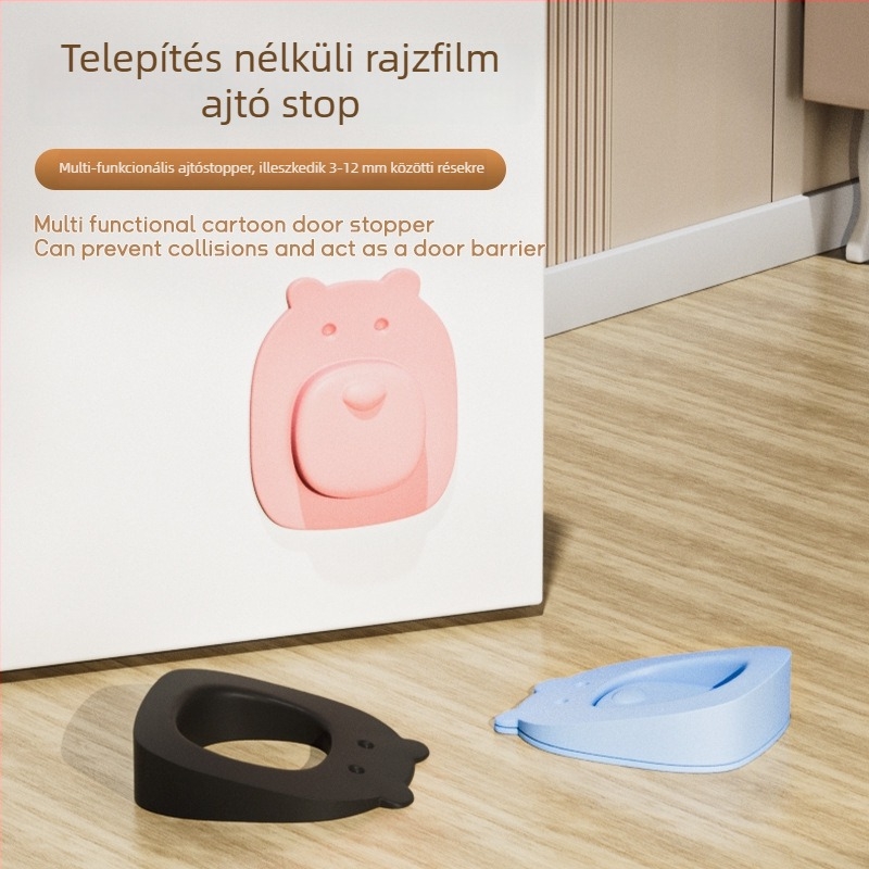 Rajzfilm ajtóstop, falra szerelve, PVC anyag, kézi működtetés, modern minimalista stílus