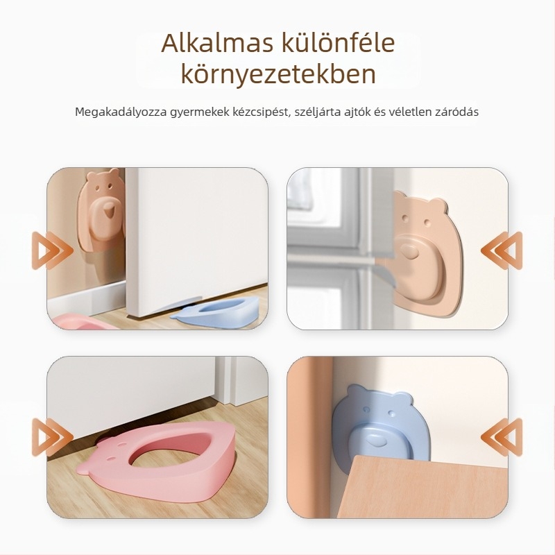 Rajzfilm ajtóstop, falra szerelve, PVC anyag, kézi működtetés, modern minimalista stílus