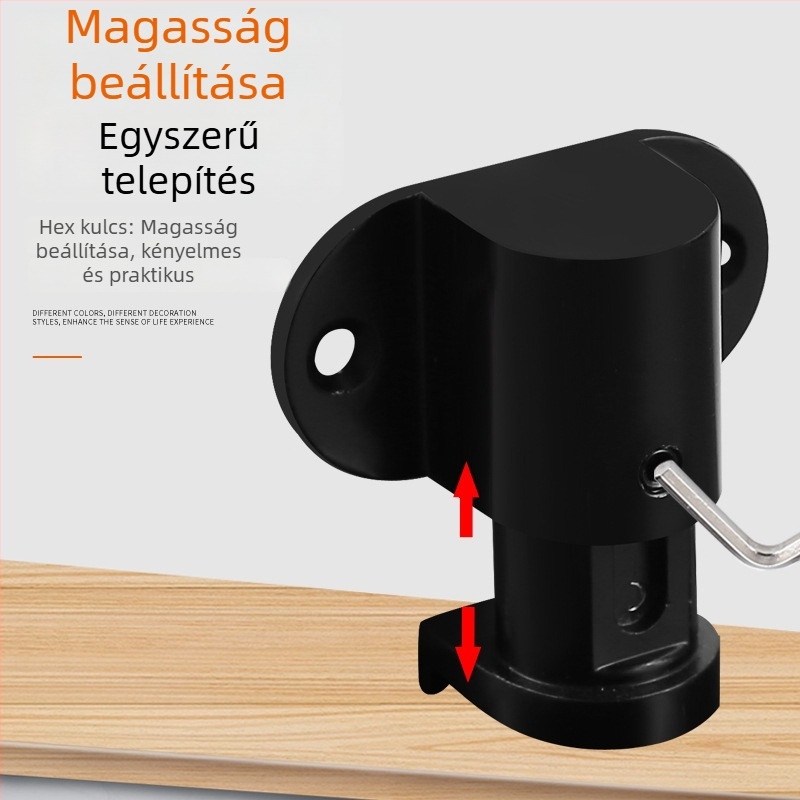 Padlóra szerelt ajtóstop, cink ötvözetből, elektroplattolt felülettel, állítható magasságú, kézi működtetés